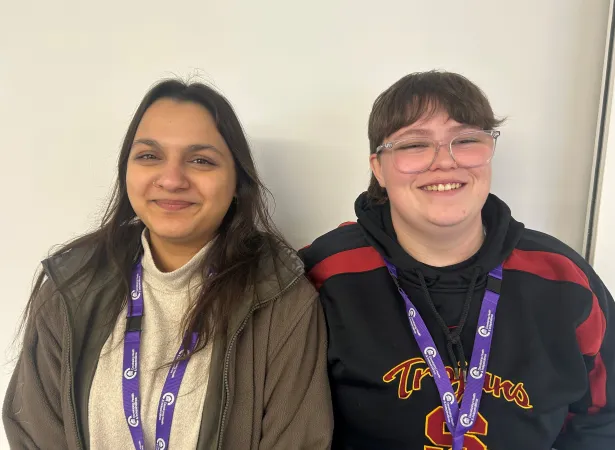 Social work placement students Ashter and Erika